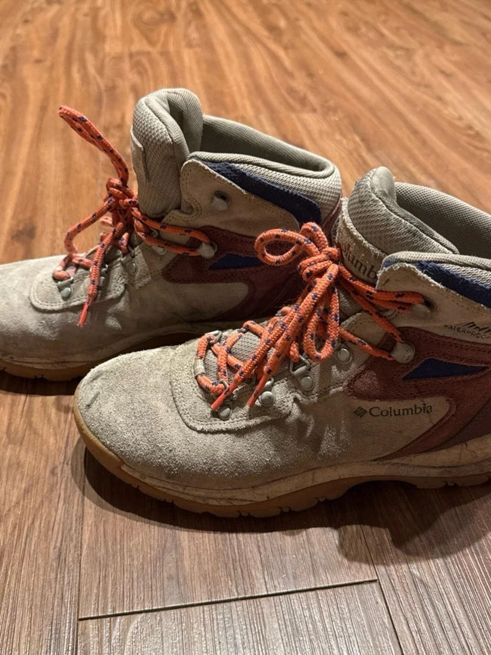 Columbia Gray and Purple Suede Hiking Boots